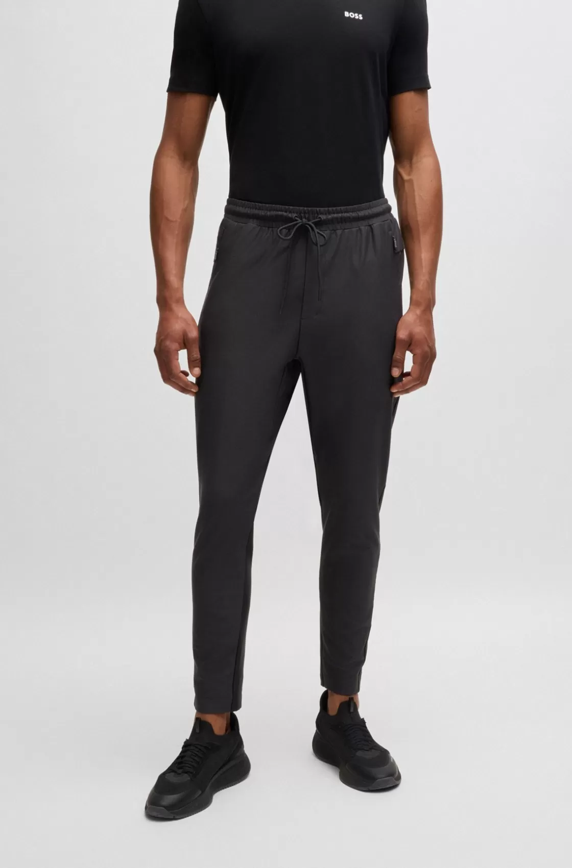 HUGO BOSS Active-stretch Tracksuit Bottoms With Decorative Reflective Details Black Best Sale