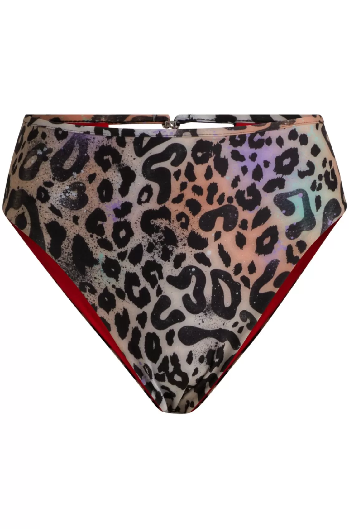 HUGO BOSS Animal-print Bikini Bottoms With Stacked-logo Charm Patterned Fashion