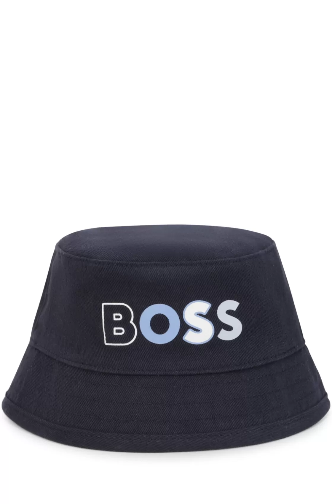 HUGO BOSS Baby Bucket Hat With Multi-colored Logo Print Light Blue Hot