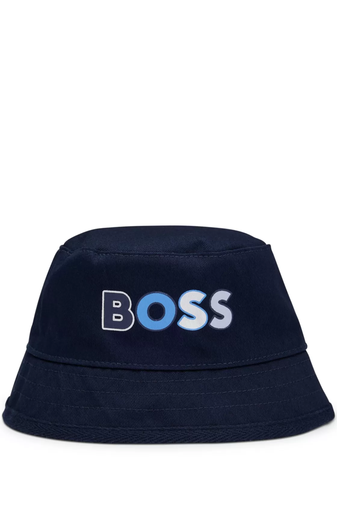 HUGO BOSS Baby Bucket Hat With Multi-colored Logo Print Dark Blue Store