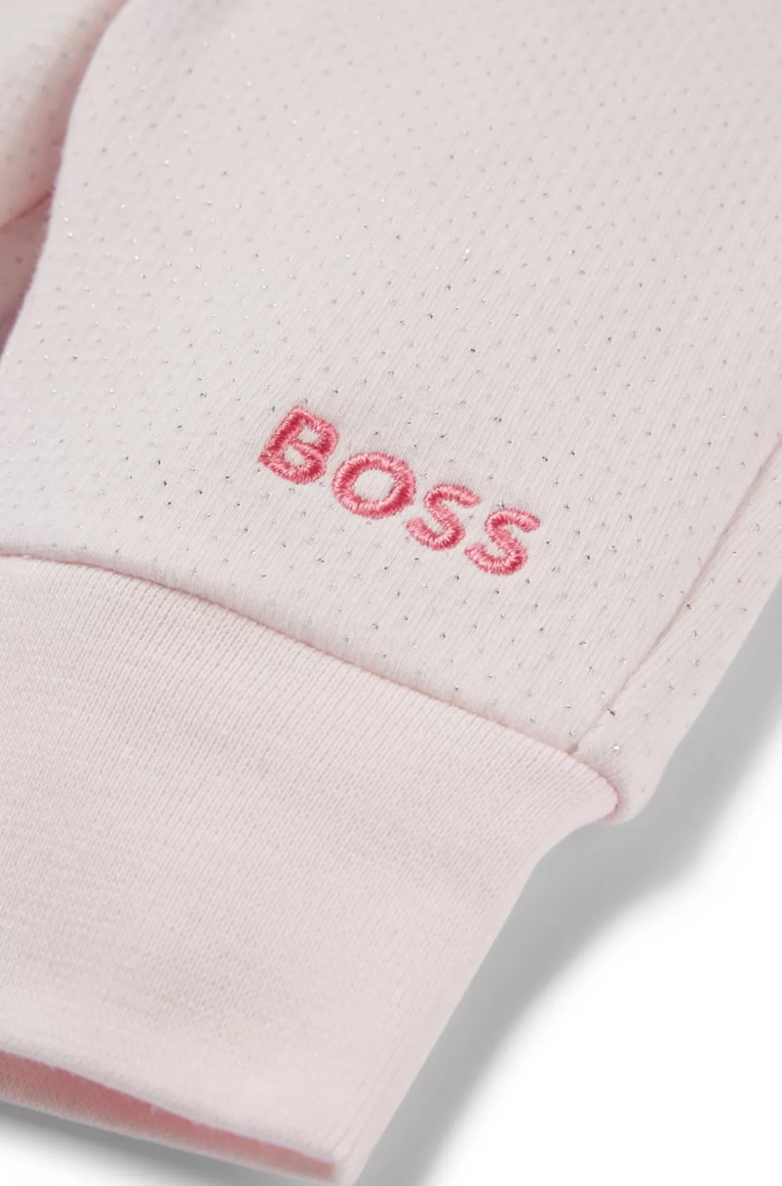 HUGO BOSS Baby Cotton-blend Tracksuit Bottoms With Embroidered Logo light pink Outlet