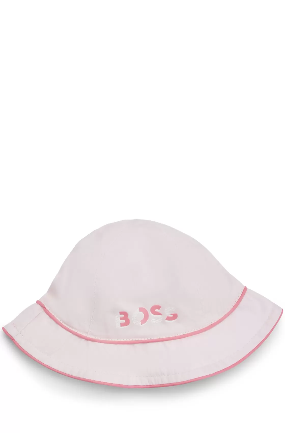 HUGO BOSS Baby Hat In Cotton With Cords And Logo Print light pink Flash Sale