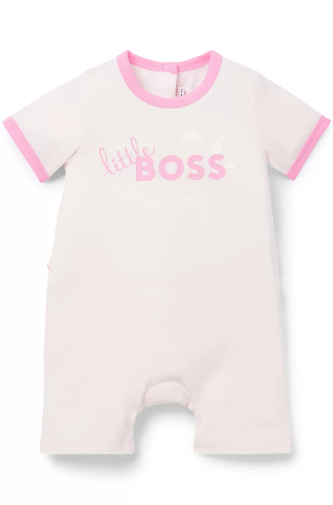 HUGO BOSS Baby Playsuit In Cotton With Printed Logo And Artwork light pink Best Sale