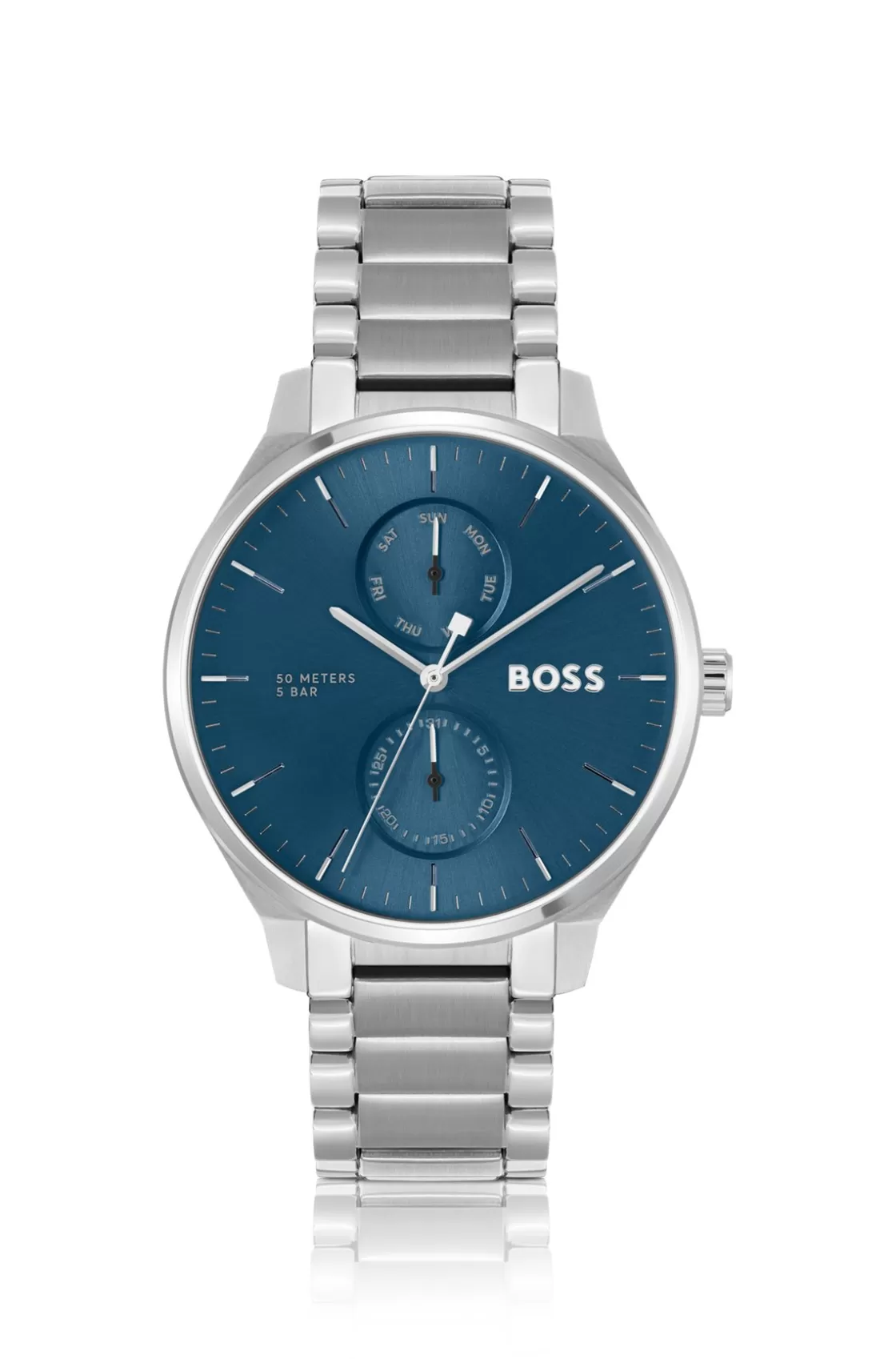 HUGO BOSS Blue-dial Watch With Stainless-steel Link Bracelet Assorted-Pre-Pack Hot