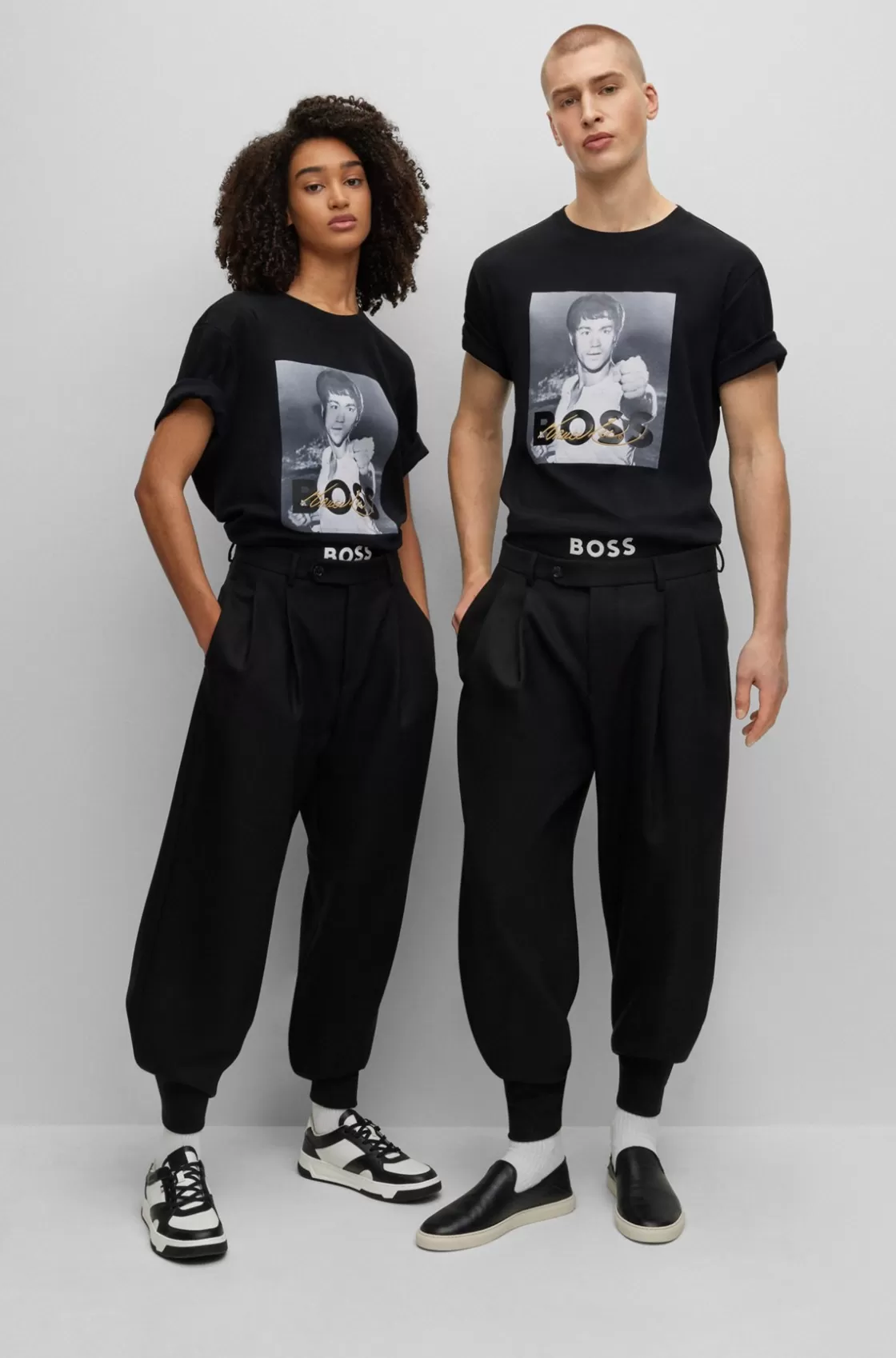 HUGO BOSS BOSS X Bruce Lee Gender-neutral T-shirt With Photo Artwork Black New
