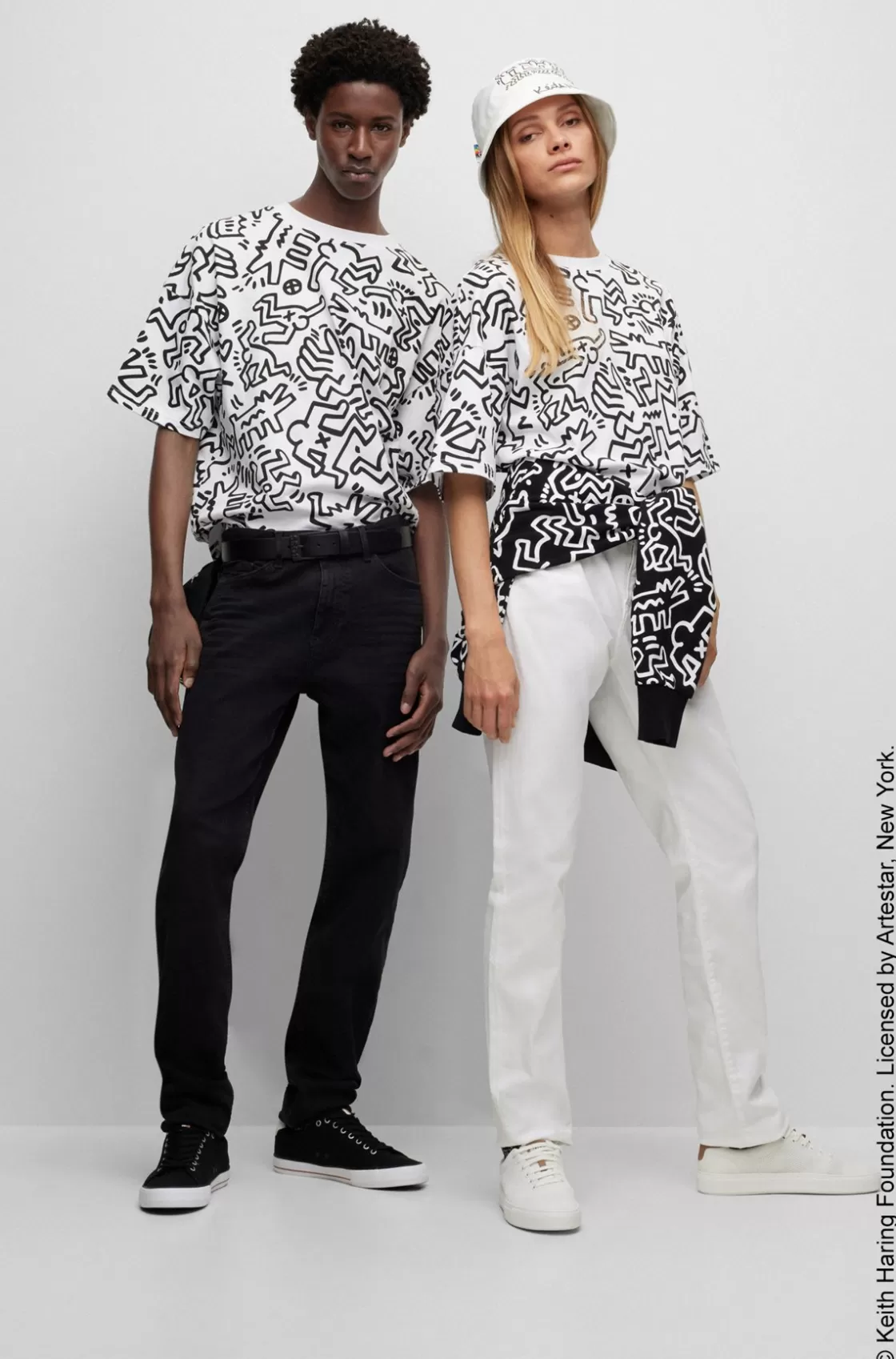 HUGO BOSS BOSS X Keith Haring Gender-neutral Graphic T-shirt In Cotton Jersey White Store