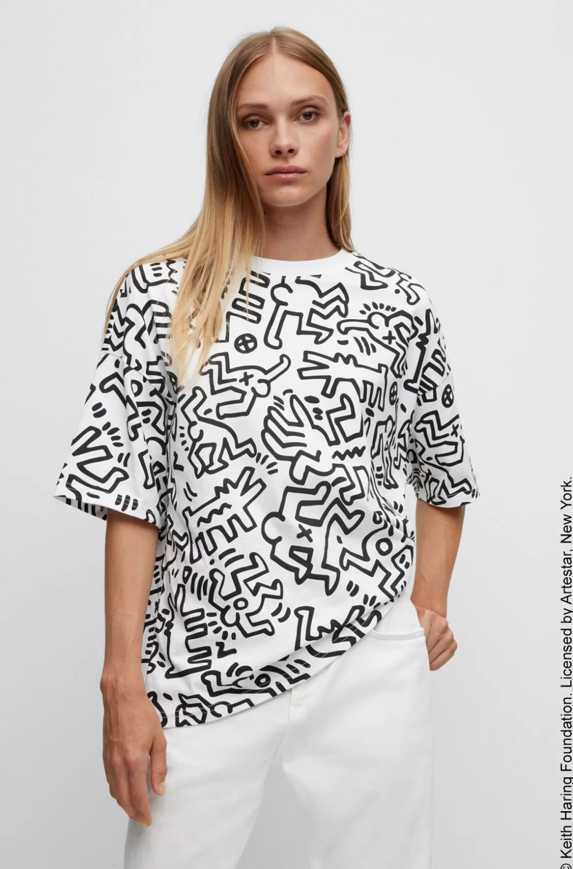 HUGO BOSS BOSS X Keith Haring Gender-neutral Graphic T-shirt In Cotton Jersey White Store