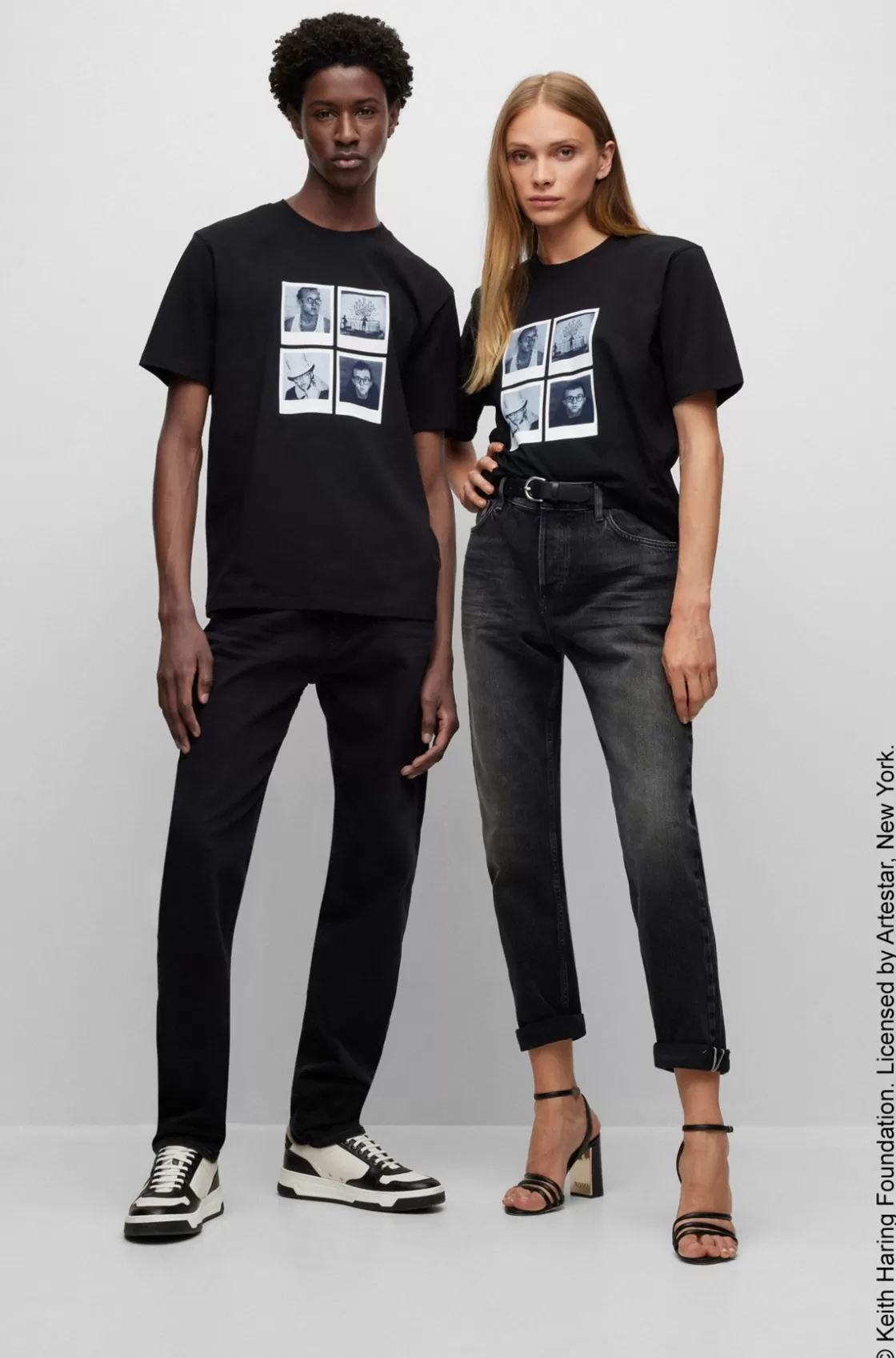 HUGO BOSS BOSS X Keith Haring Gender-neutral T-shirt With Photographic Artwork Black Discount