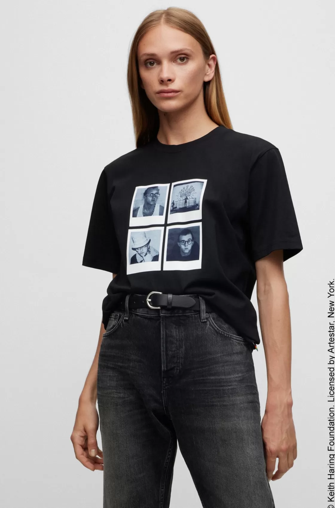 HUGO BOSS BOSS X Keith Haring Gender-neutral T-shirt With Photographic Artwork Black Discount