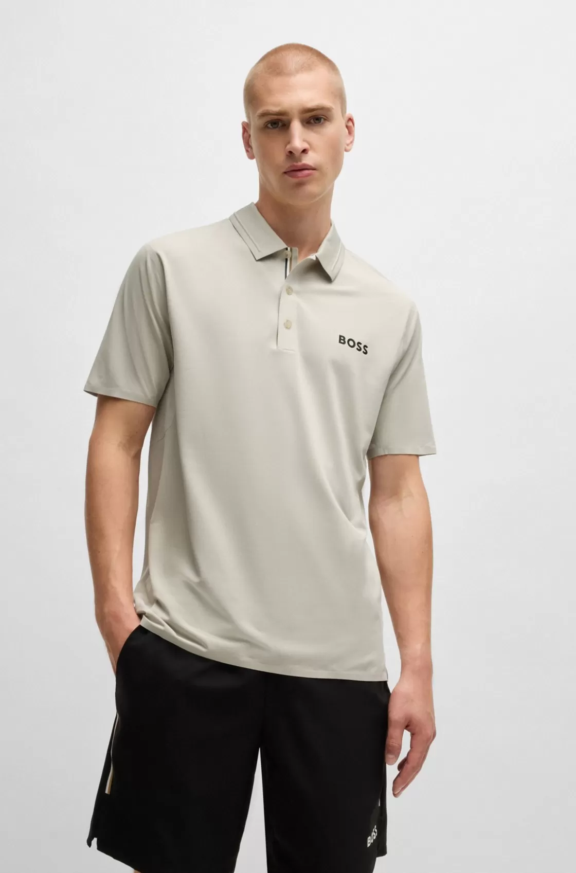 HUGO BOSS BOSS X Matteo Berrettini Slim-fit Polo Shirt With UV Protection Light Beige Shop