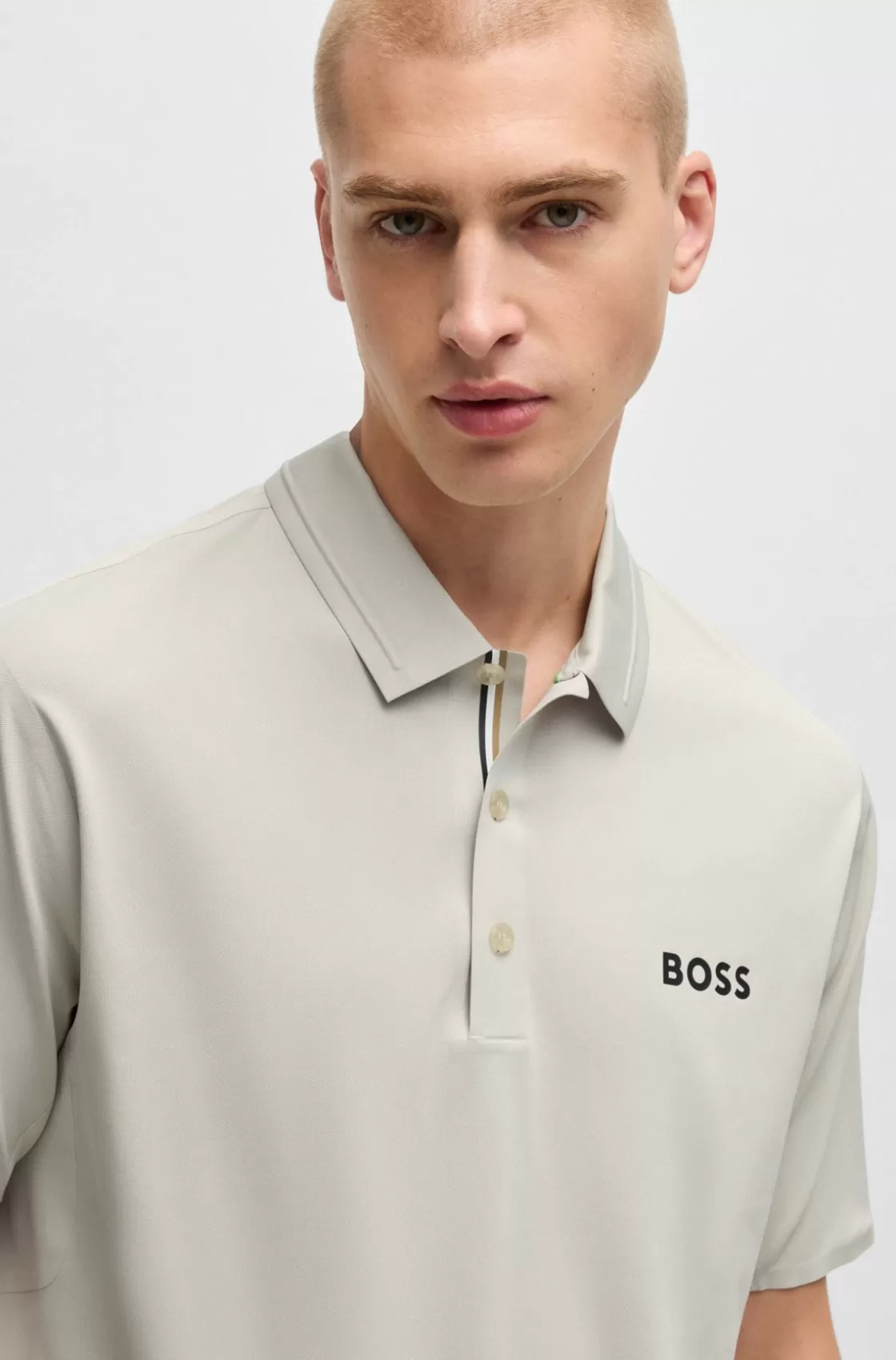 HUGO BOSS BOSS X Matteo Berrettini Slim-fit Polo Shirt With UV Protection Light Beige Shop