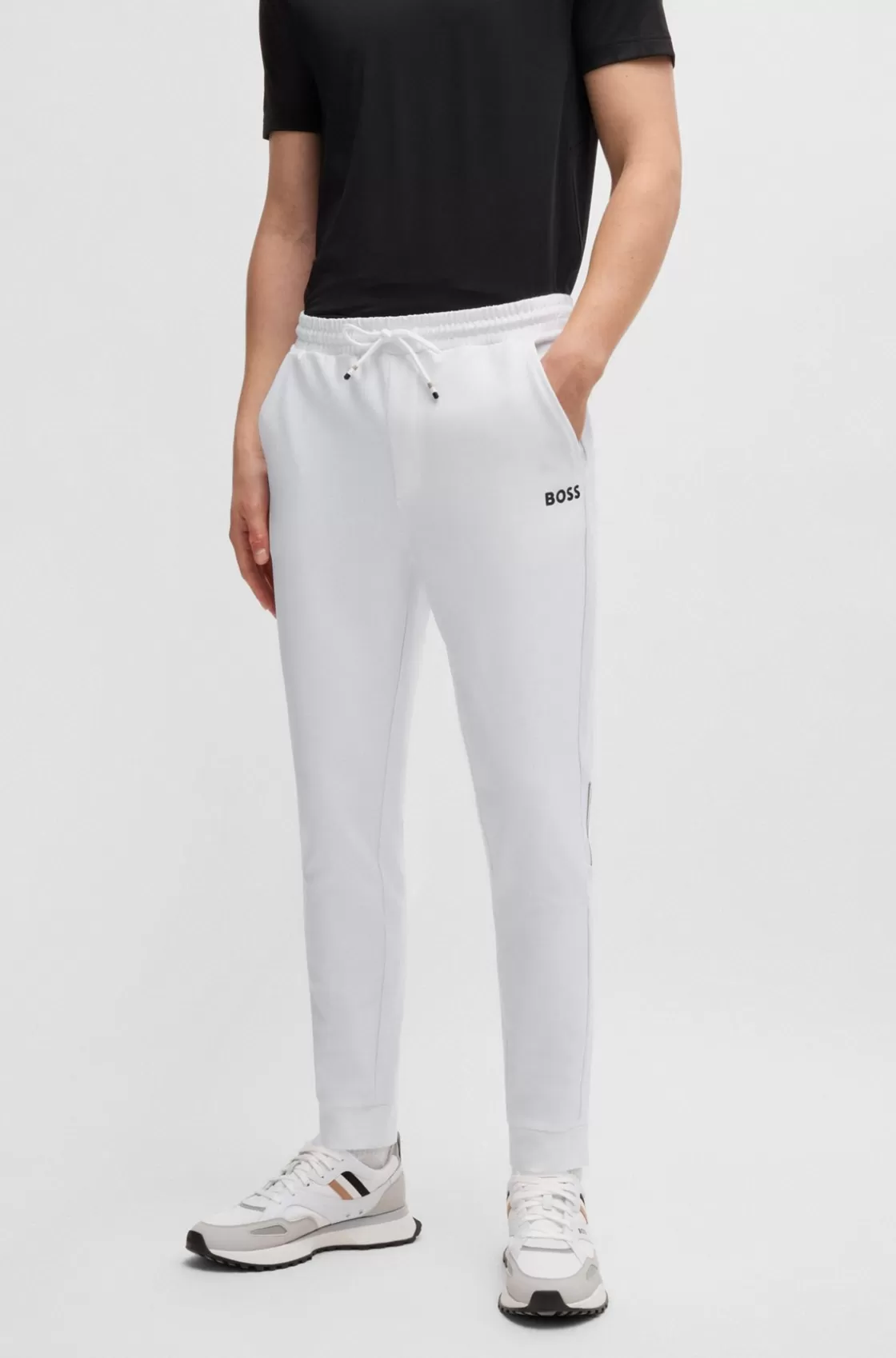 HUGO BOSS BOSS X Matteo Berrettini Tracksuit Bottoms With Contrast Tape And Branding White Best