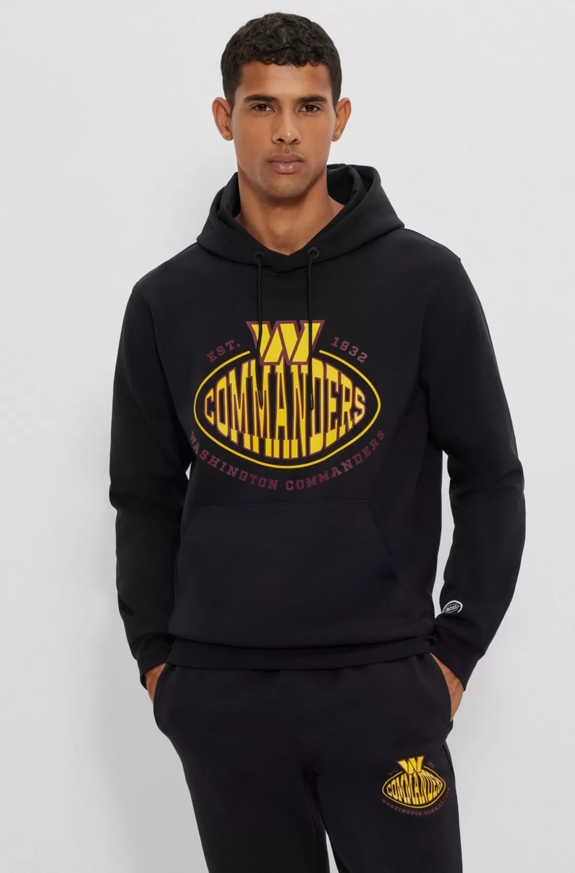 HUGO BOSS BOSS X NFL Cotton-blend Hoodie With Collaborative Branding Commanders Cheap