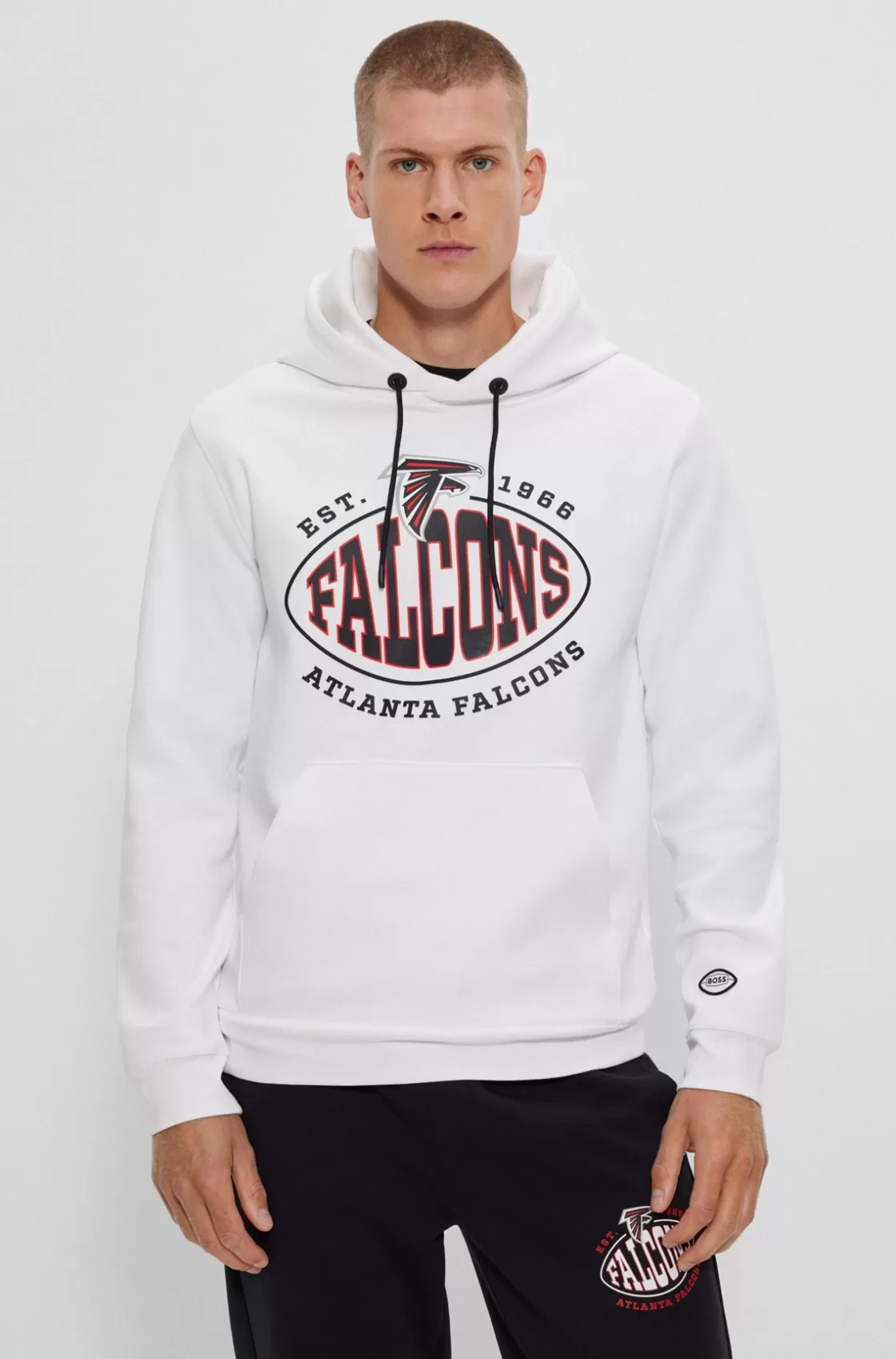 HUGO BOSS BOSS X NFL Cotton-blend Hoodie With Collaborative Branding Falcons Store