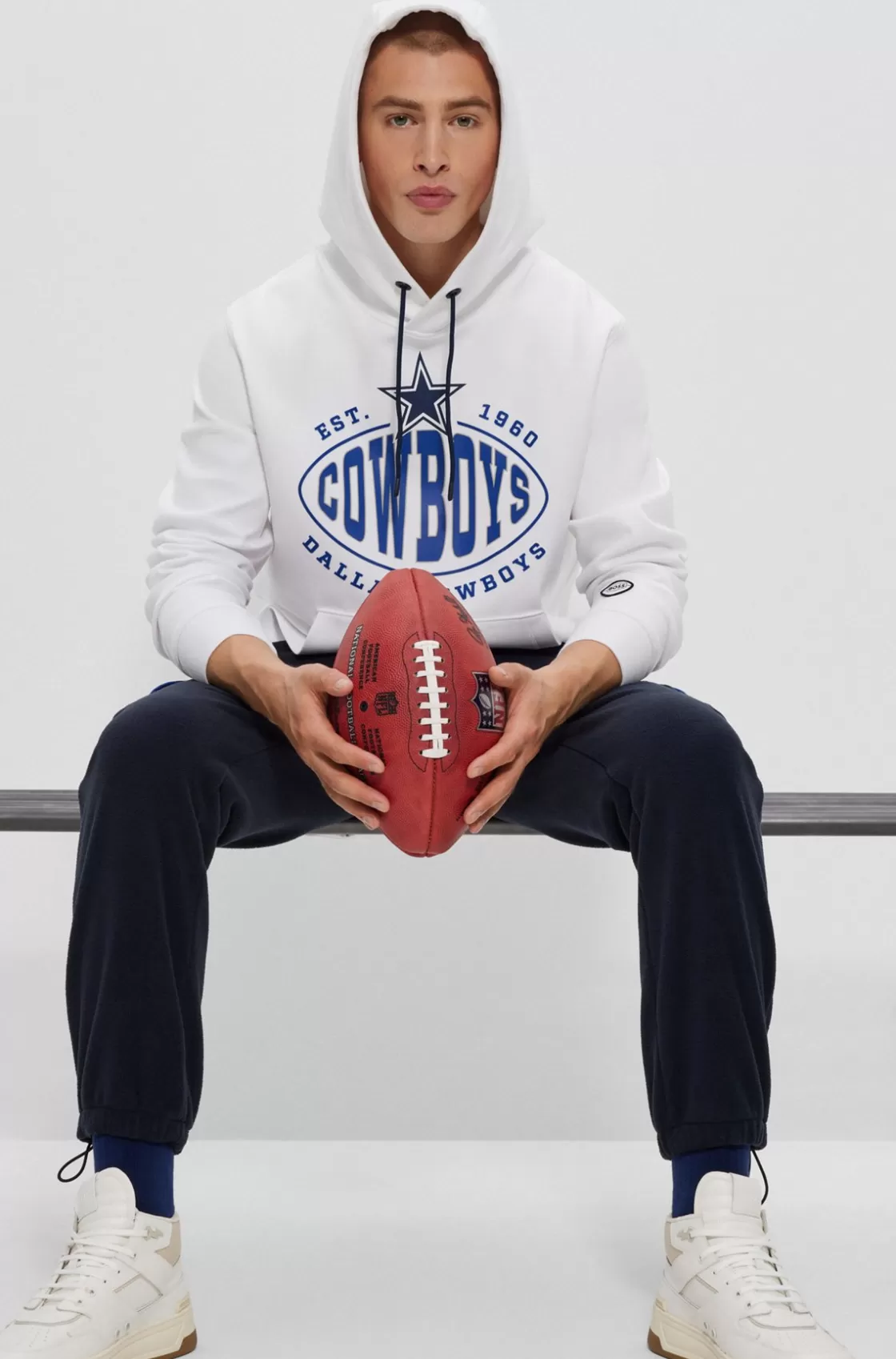 HUGO BOSS BOSS X NFL Cotton-blend Hoodie With Collaborative Branding Cowboys Flash Sale