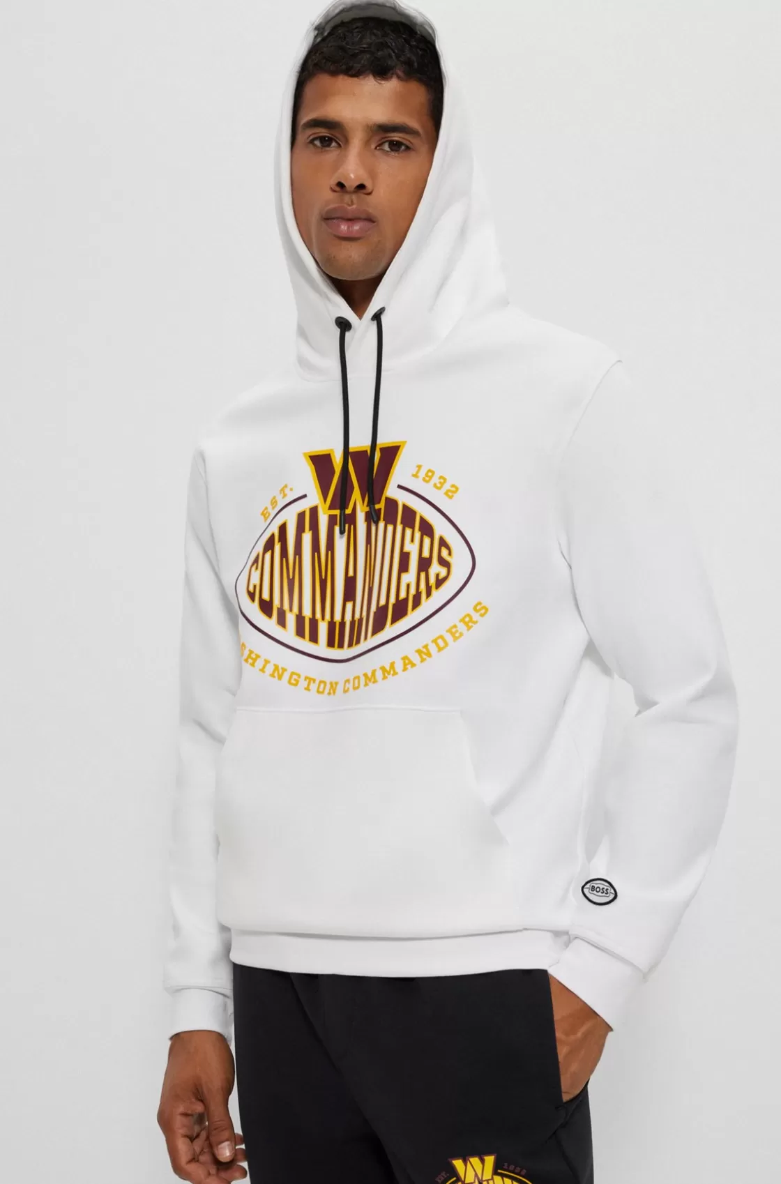 HUGO BOSS BOSS X NFL Cotton-blend Hoodie With Collaborative Branding Commanders New