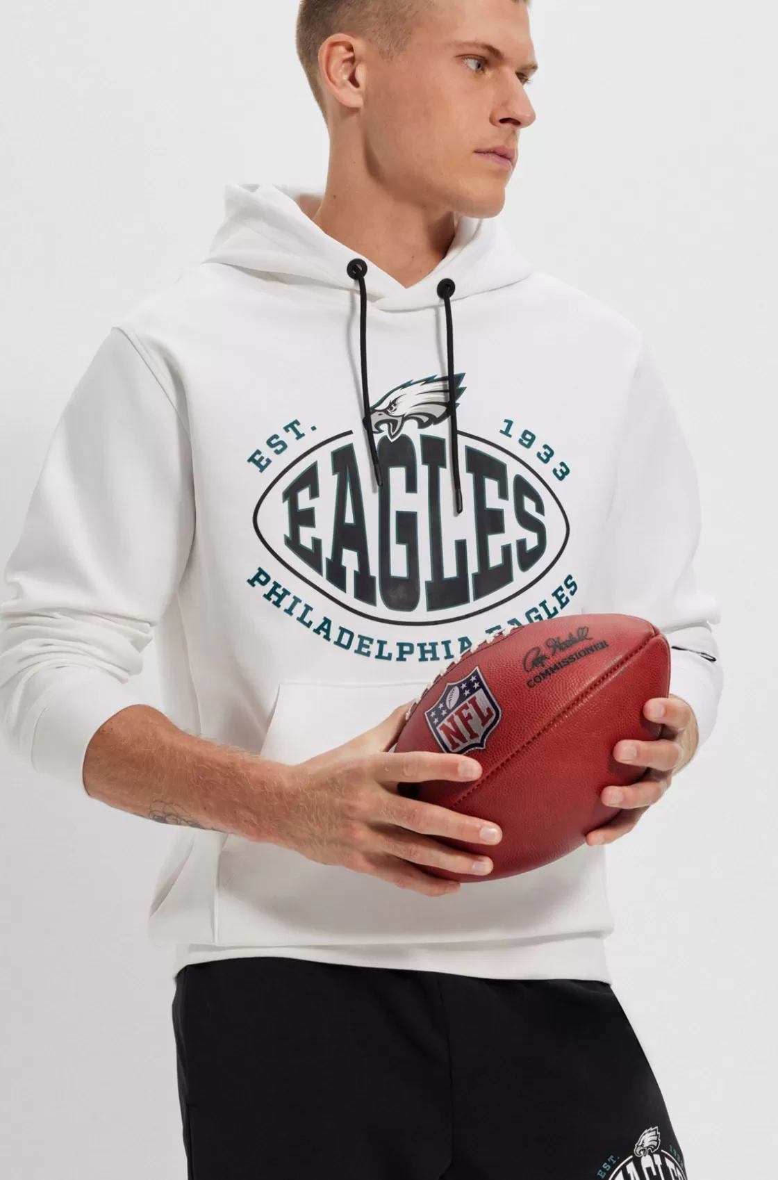 HUGO BOSS BOSS X NFL Cotton-blend Hoodie With Collaborative Branding Eagles Sale