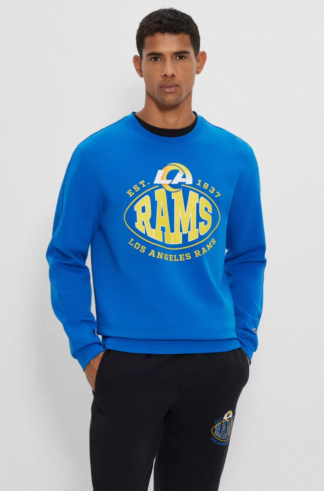 HUGO BOSS BOSS X NFL Cotton-blend Sweatshirt With Collaborative Branding Rams Fashion