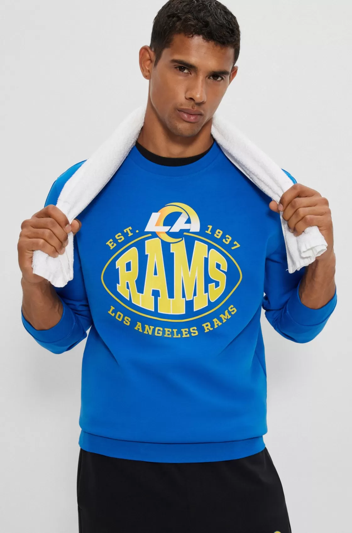 HUGO BOSS BOSS X NFL Cotton-blend Sweatshirt With Collaborative Branding Rams Fashion