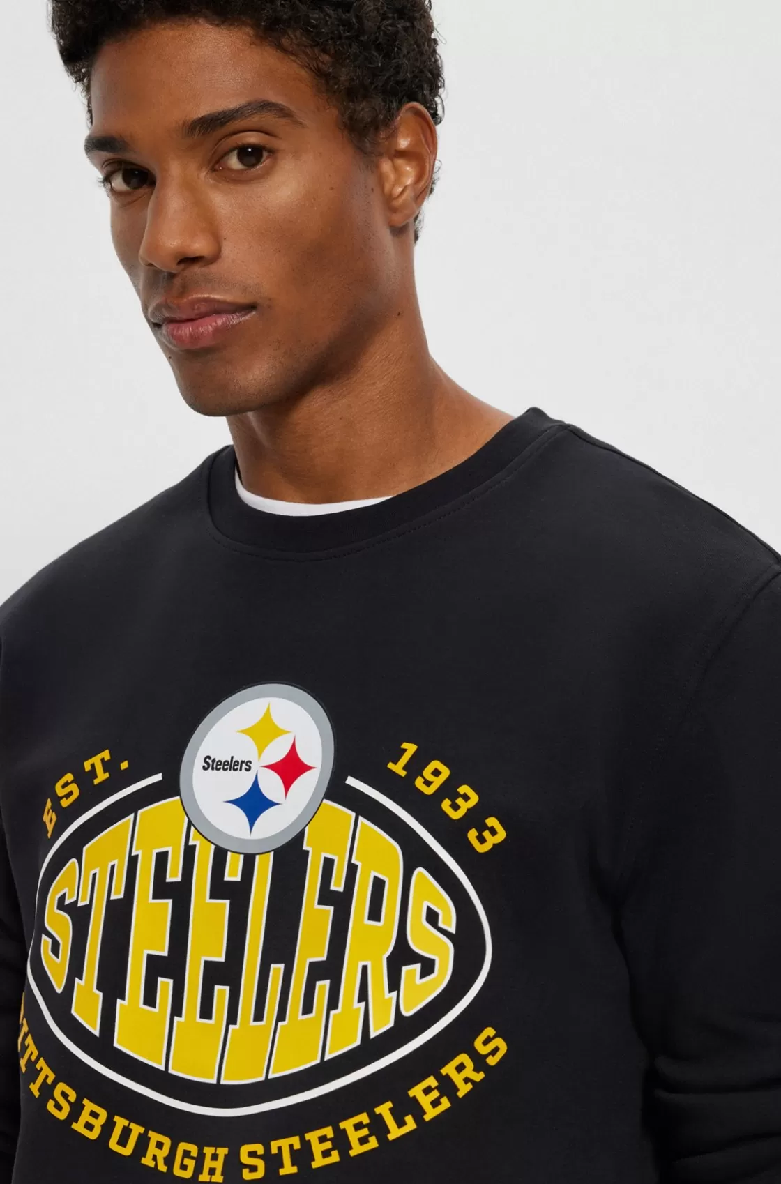 HUGO BOSS BOSS X NFL Cotton-blend Sweatshirt With Collaborative Branding Steelers Flash Sale