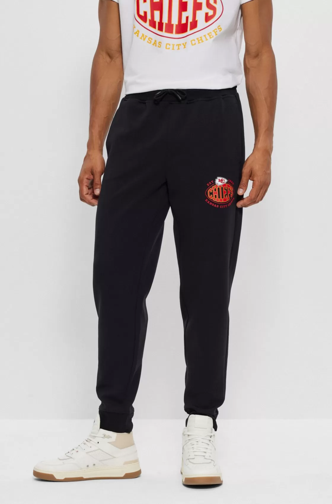 HUGO BOSS BOSS X NFL Cotton-blend Tracksuit Bottoms With Collaborative Branding Chiefs Sale