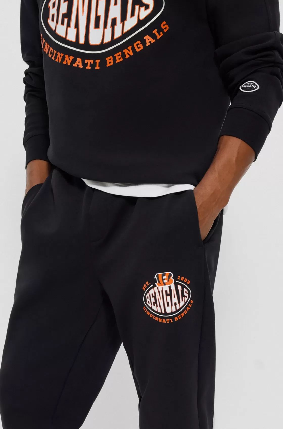 HUGO BOSS BOSS X NFL Cotton-blend Tracksuit Bottoms With Collaborative Branding Bengals New