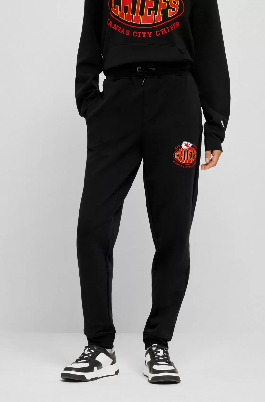 HUGO BOSS BOSS X NFL Cotton-blend Tracksuit Bottoms With Collaborative Branding Chiefs Sale