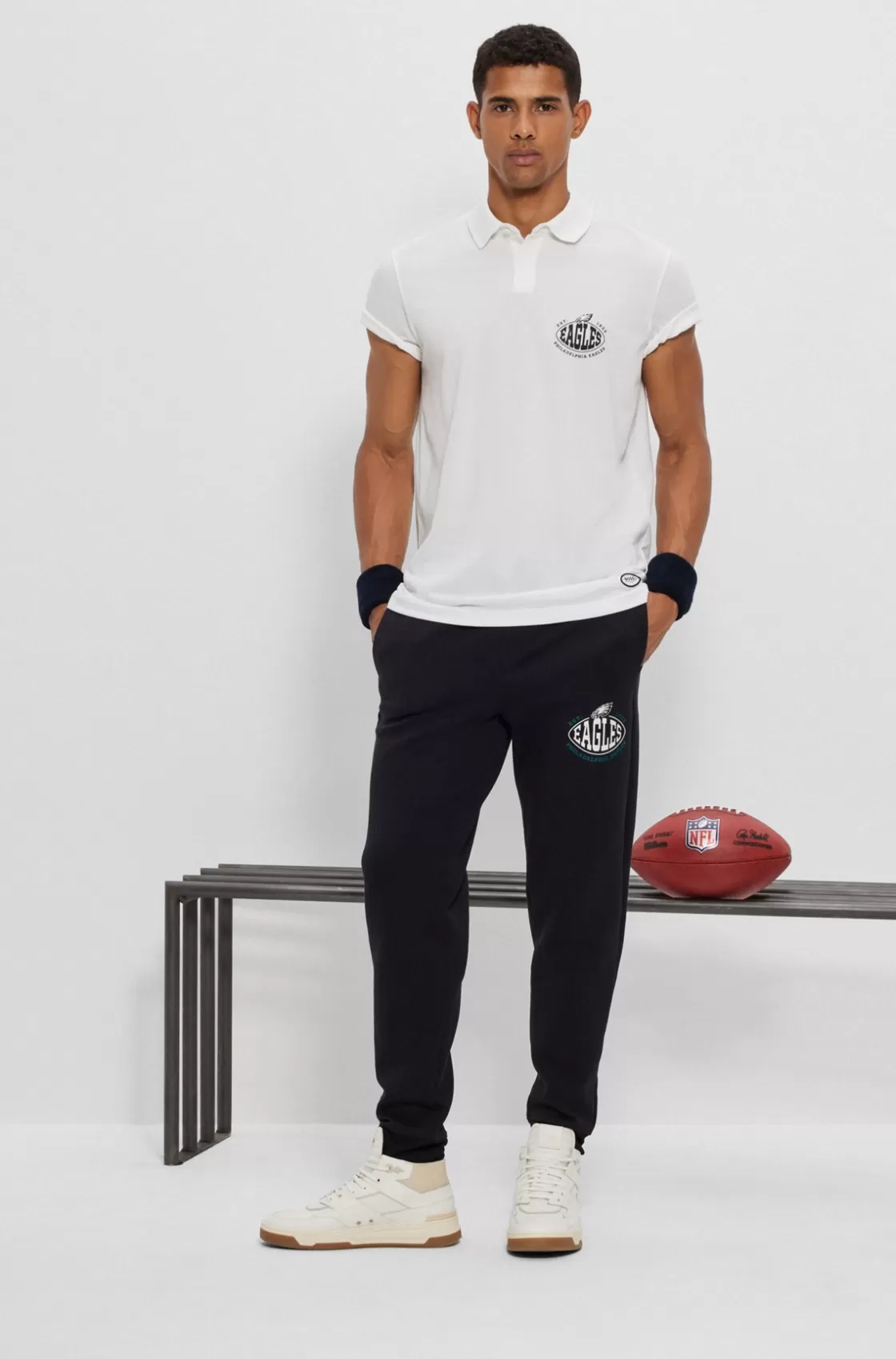 HUGO BOSS BOSS X NFL Cotton-piqué Polo Shirt With Collaborative Branding Eagles Outlet