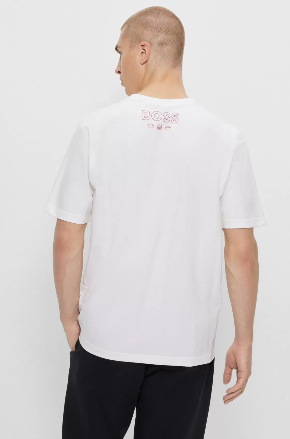 HUGO BOSS BOSS X NFL Stretch-cotton T-shirt With Collaborative Branding Bucs Sale