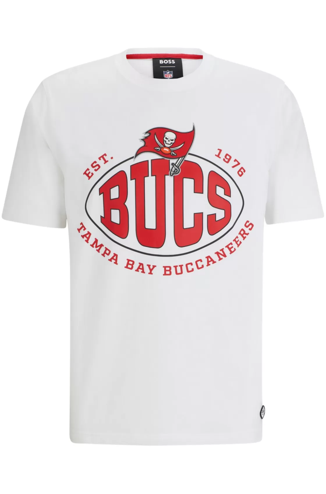 HUGO BOSS BOSS X NFL Stretch-cotton T-shirt With Collaborative Branding Bucs Sale