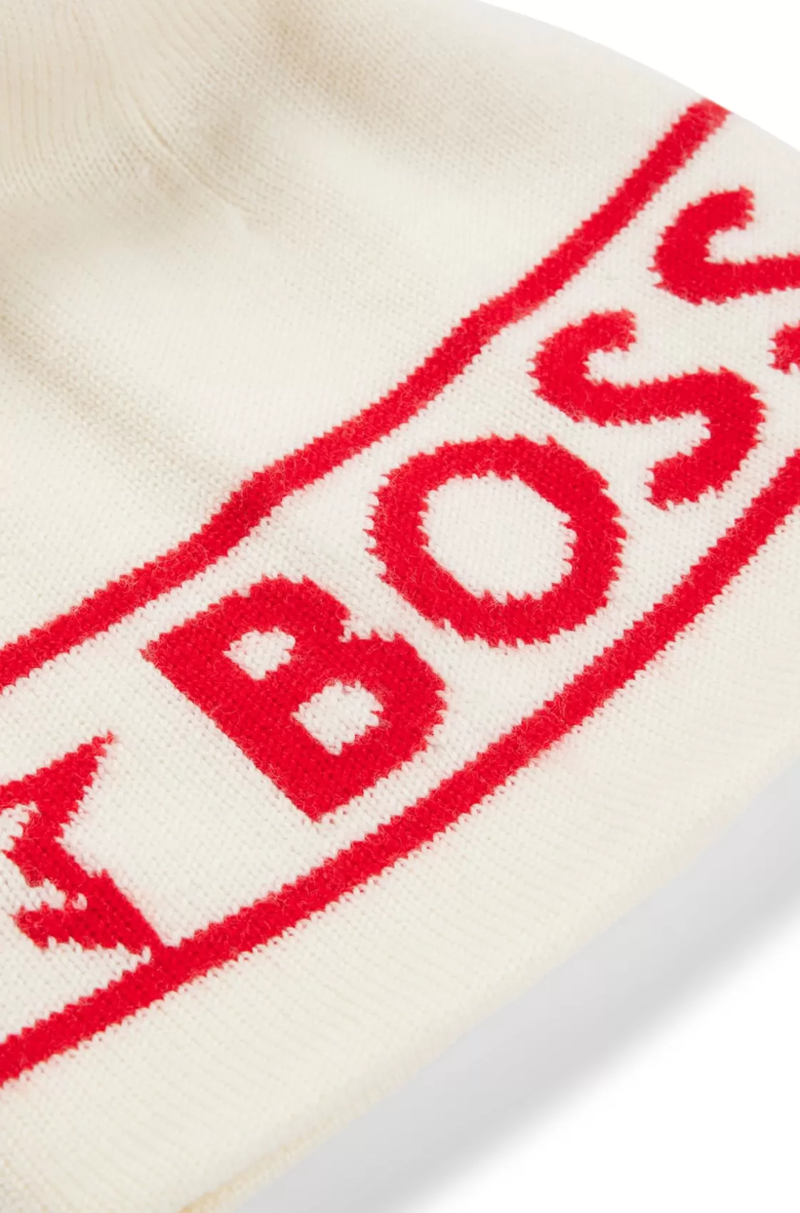 HUGO BOSS BOSS X Perfect Moment Wool Beanie Hat With Logo Intarsia White Fashion
