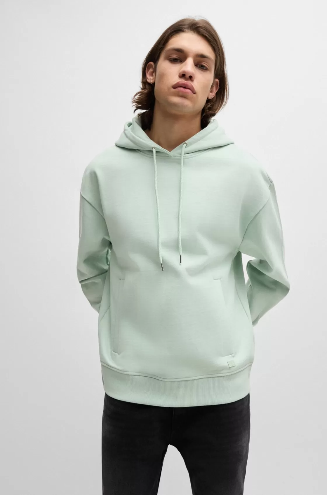 HUGO BOSS Cotton-terry All-gender Hoodie In A Relaxed Fit Light Green Sale