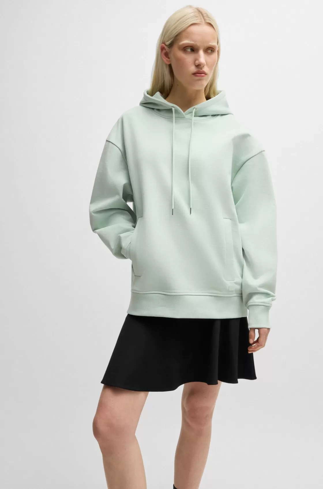 HUGO BOSS Cotton-terry All-gender Hoodie In A Relaxed Fit Light Green Sale