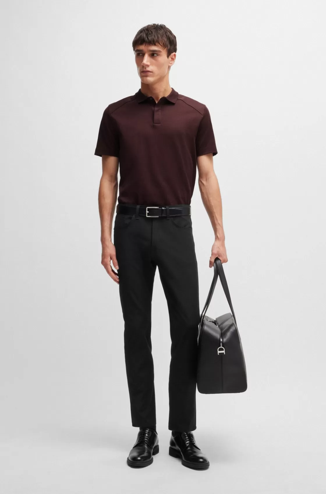 HUGO BOSS Delaware Slim-fit Jeans In Woven Stretch Material Black Clearance