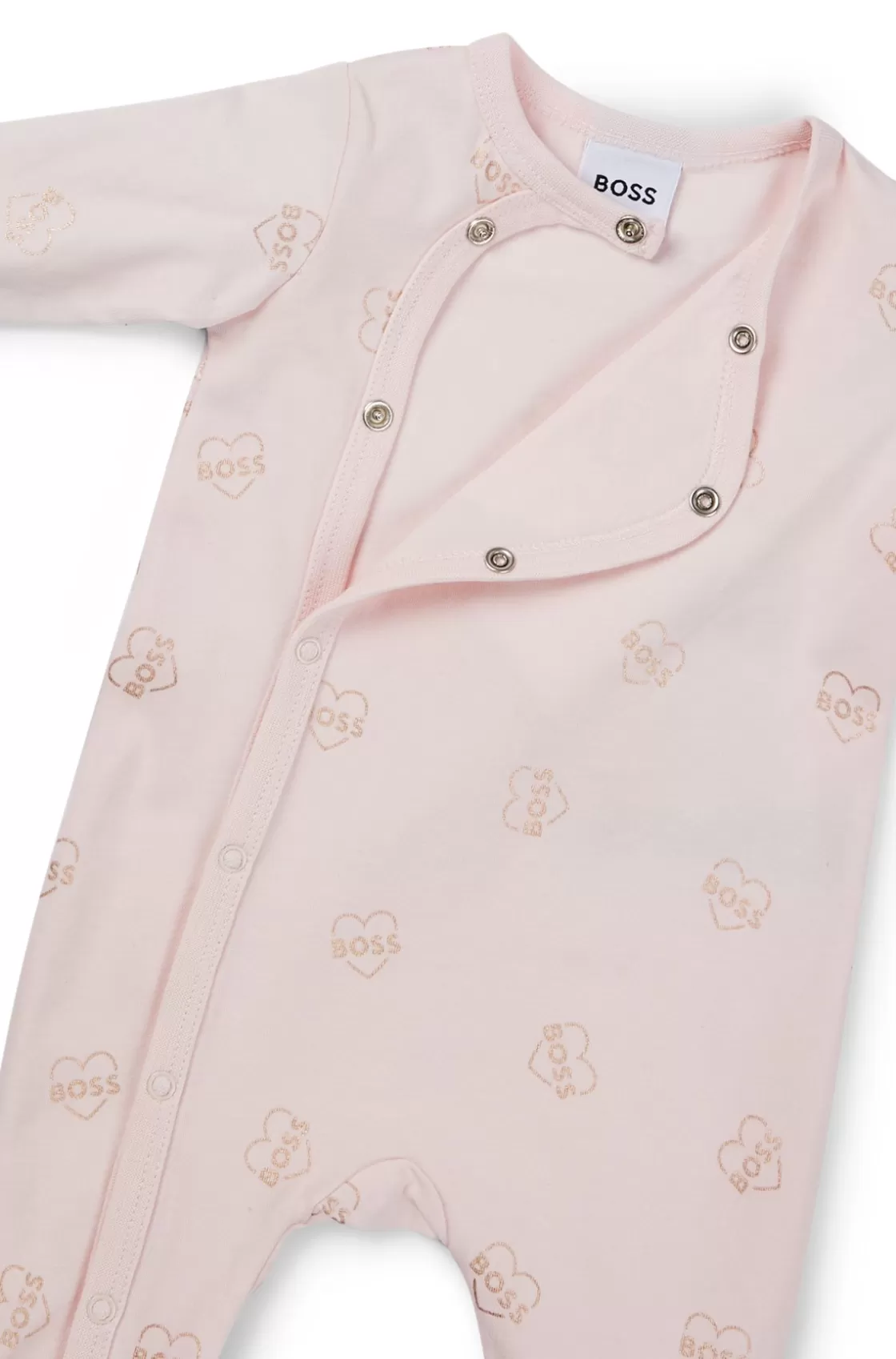 HUGO BOSS Gift-boxed Logo Sleepsuit And Hat For Babies light pink New