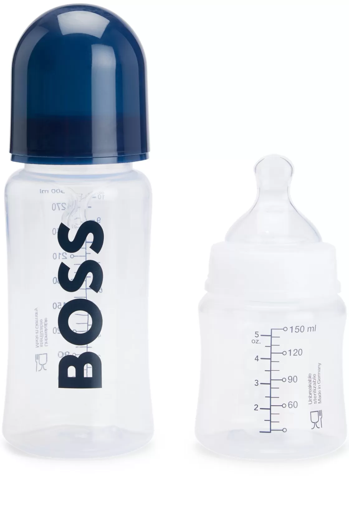 HUGO BOSS Gift-boxed Set Of Two BPA-free Baby Bottles Dark Blue Clearance