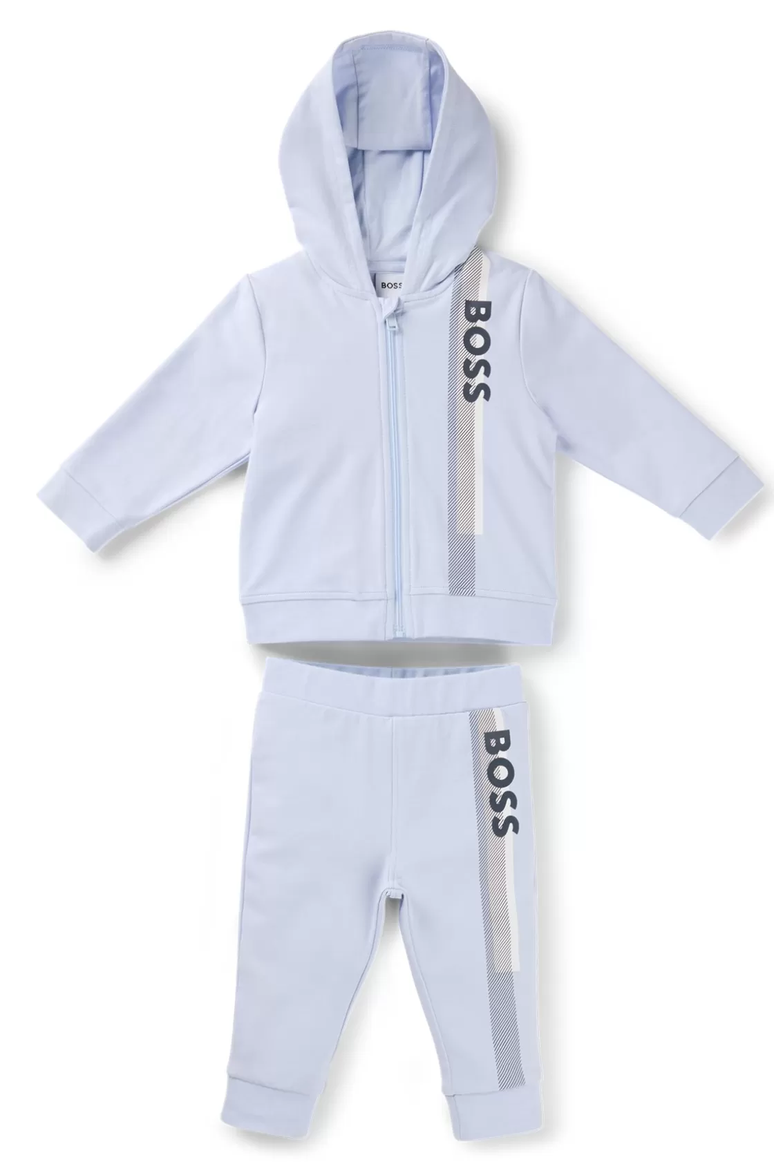 HUGO BOSS Gift-boxed Three-piece Tracksuit For Babies Light Blue Fashion