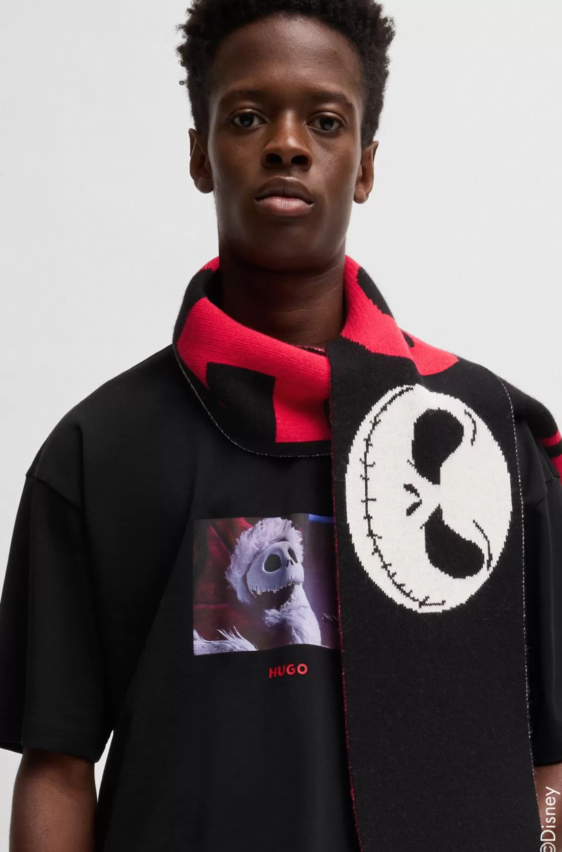HUGO BOSS HUGO X Disney's The Nightmare Before Christmas Logo Scarf Black Discount