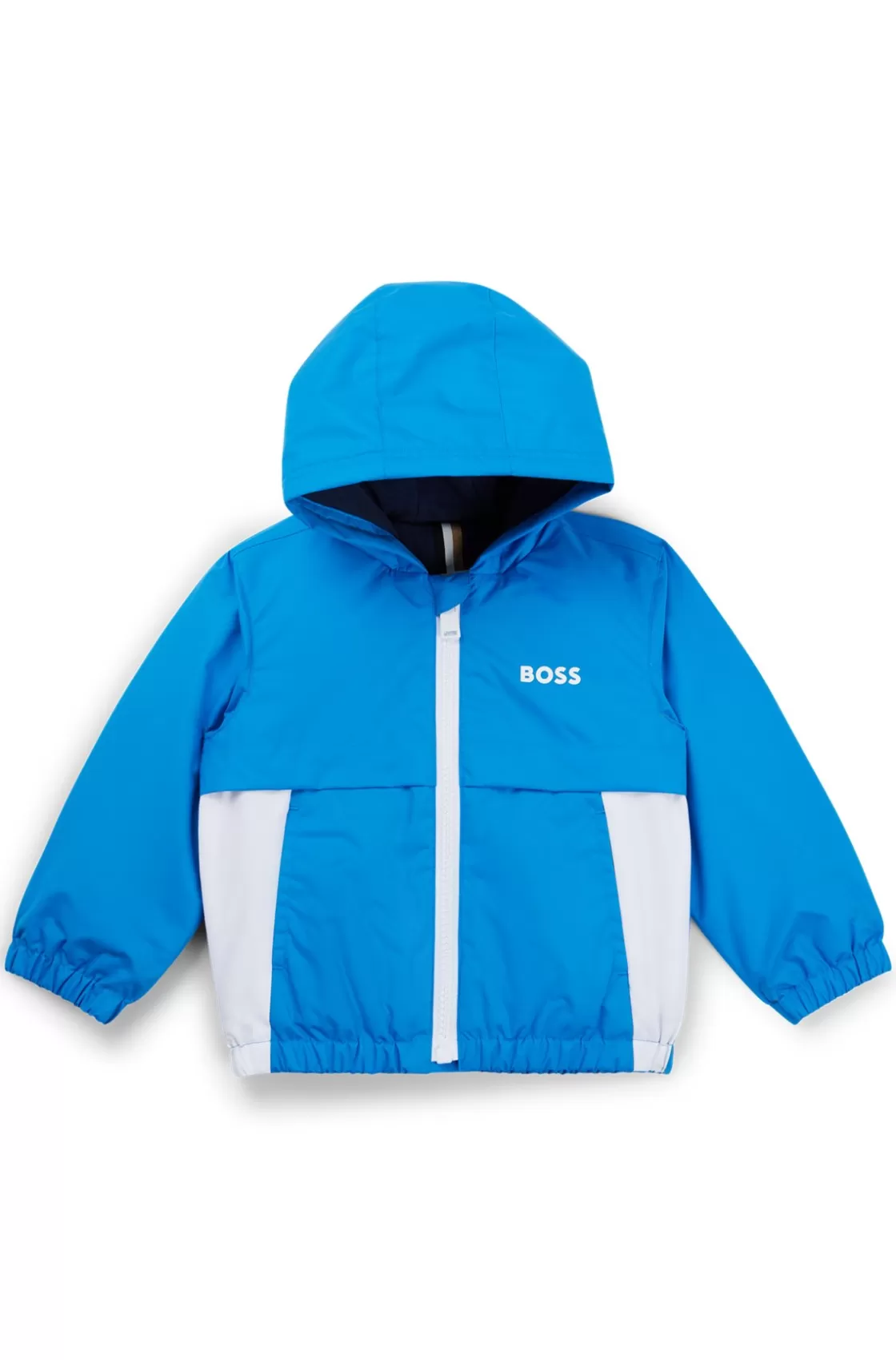 HUGO BOSS Kids' Color-block Windbreaker With Appearing Monogram Print Blue Best Sale