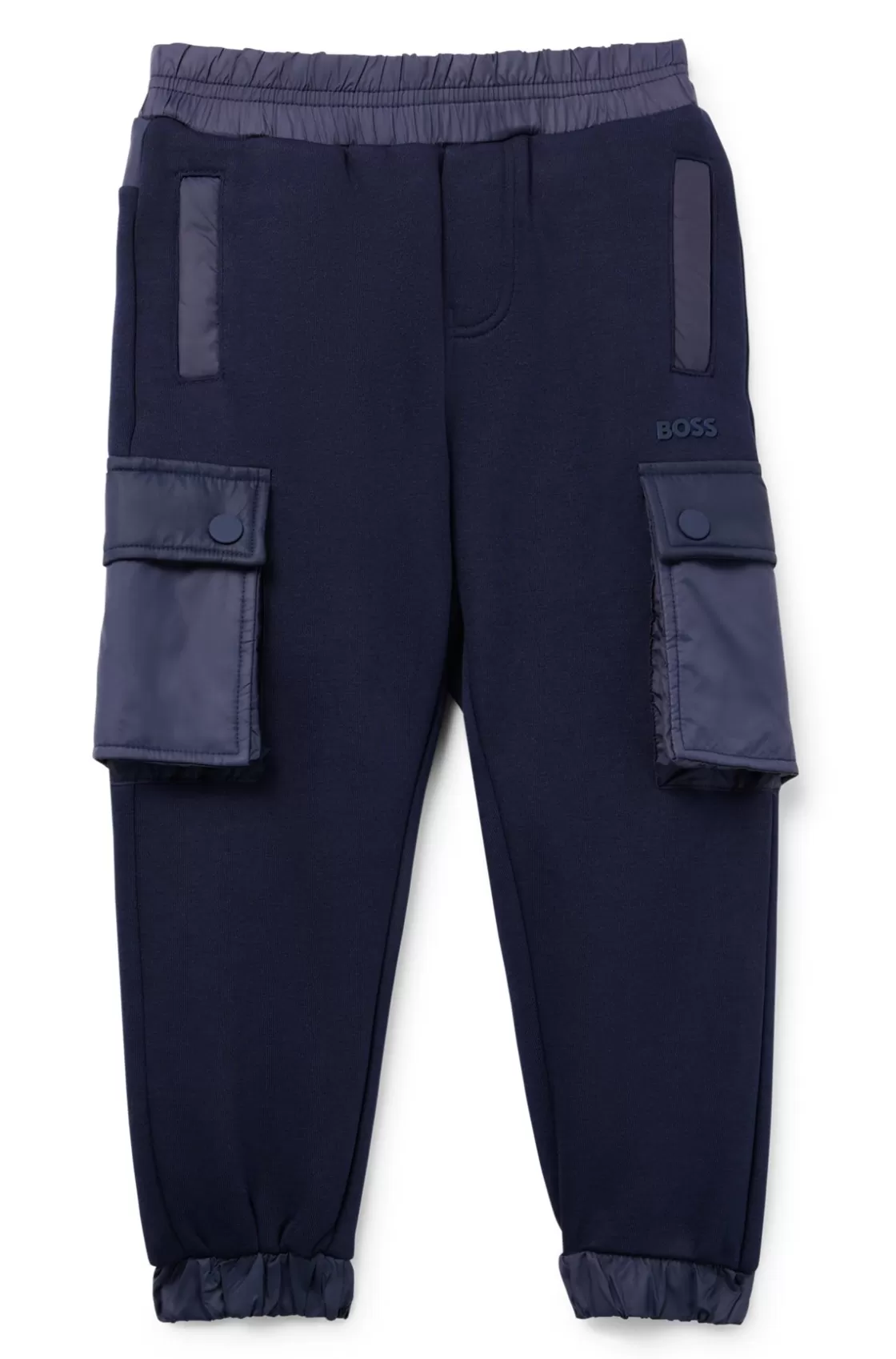 HUGO BOSS Kids' Fleece Tracksuit Bottoms With Cargo Pockets Dark Blue Online