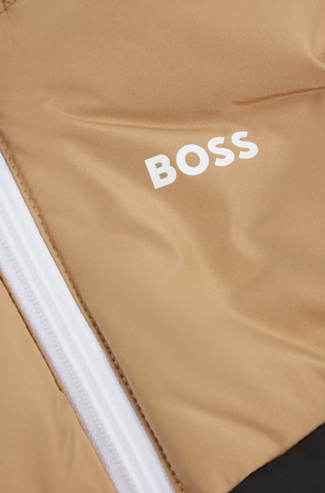 HUGO BOSS Kids' Hooded Color-block Jacket With Padding Brown Flash Sale