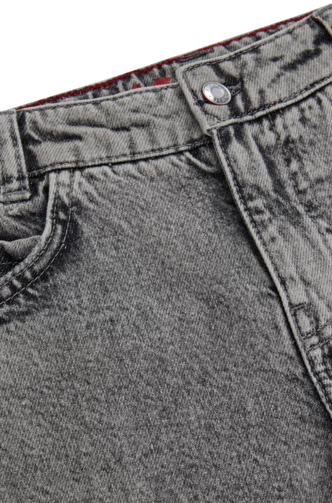 HUGO BOSS Kids' Loose-fit Shorts In Gray Cotton Denim Patterned Hot