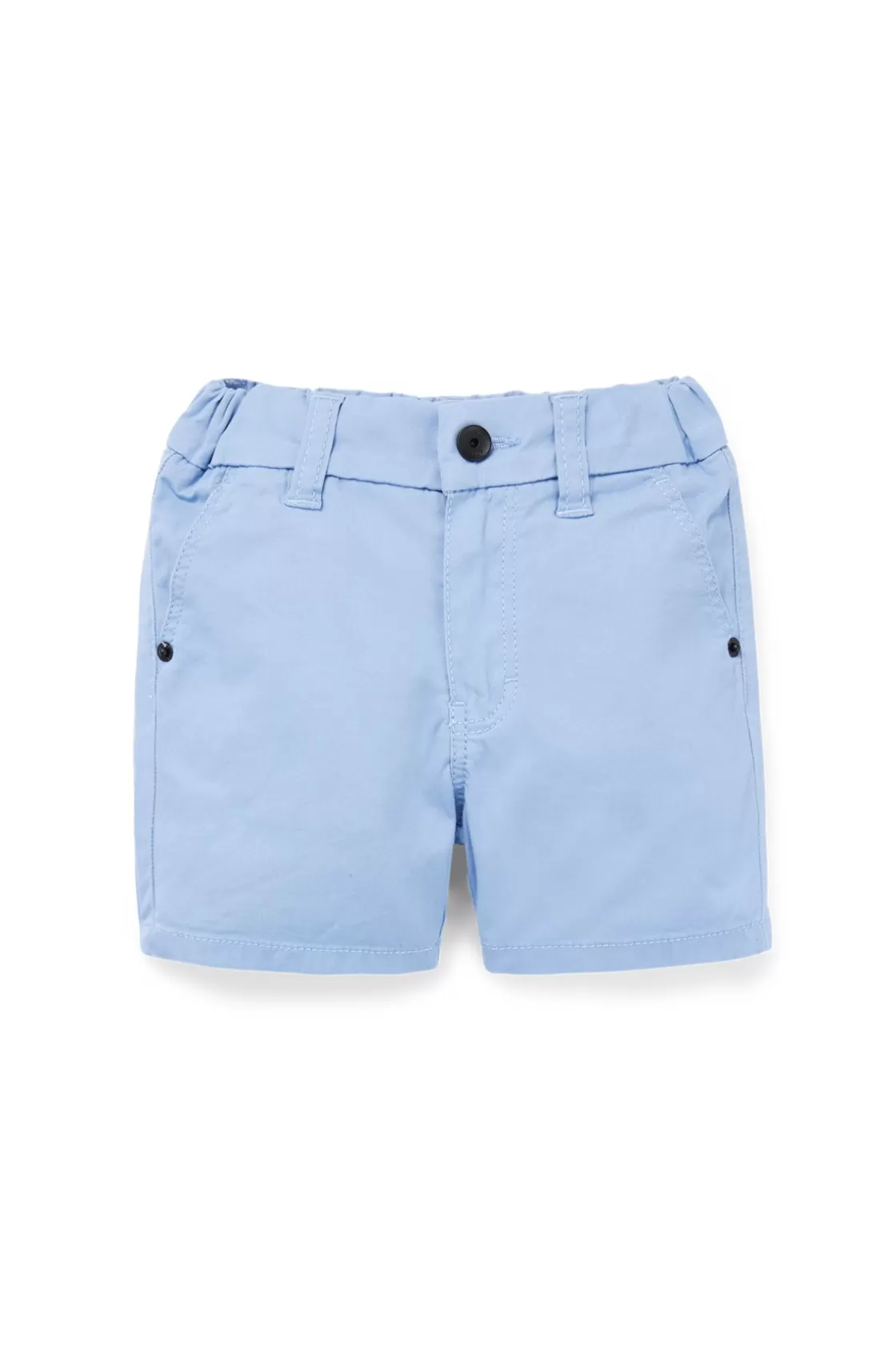 HUGO BOSS Kids' Shorts In Stretch Cotton With Branded Label Light Blue Discount