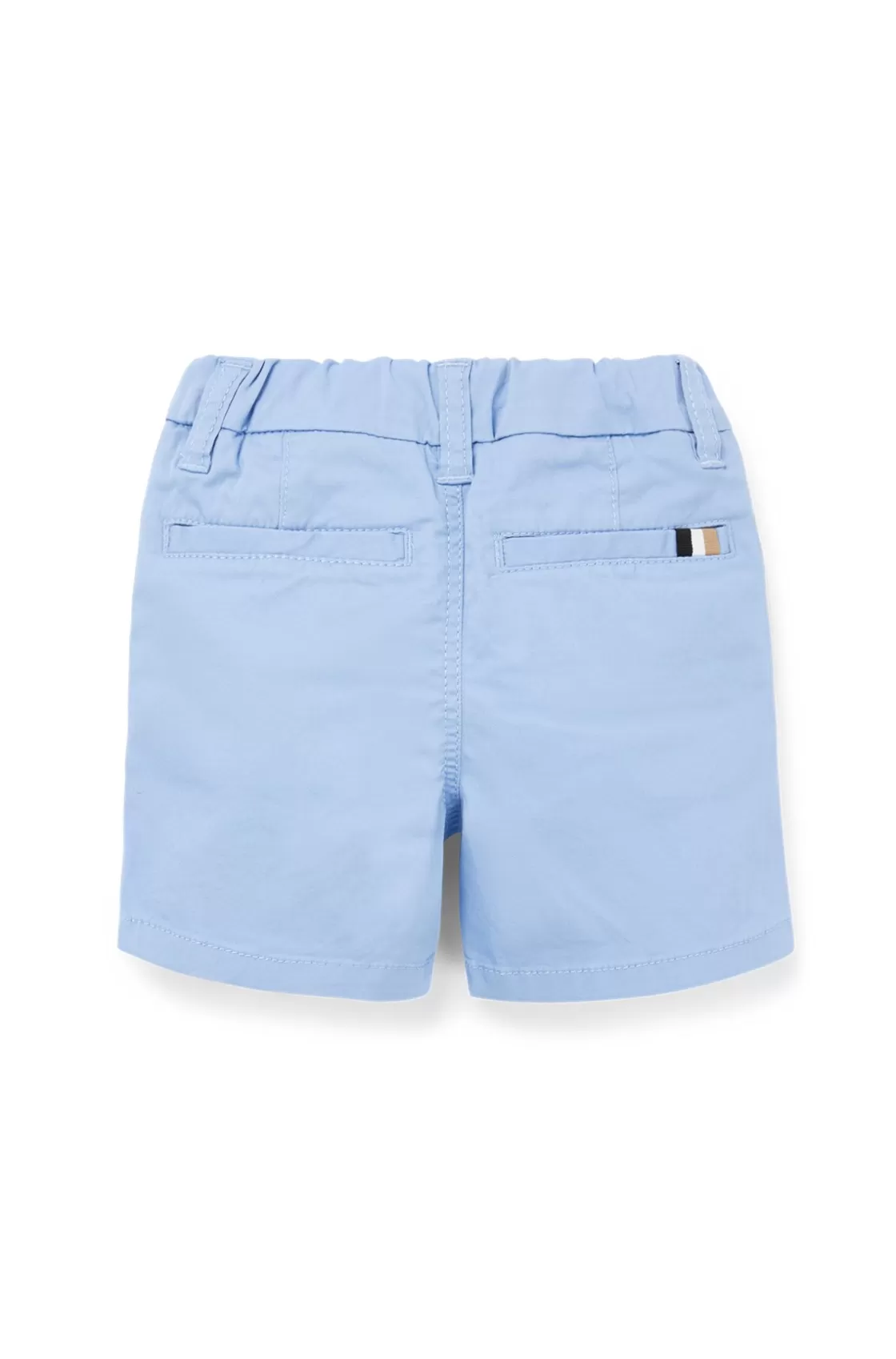 HUGO BOSS Kids' Shorts In Stretch Cotton With Branded Label Light Blue Discount