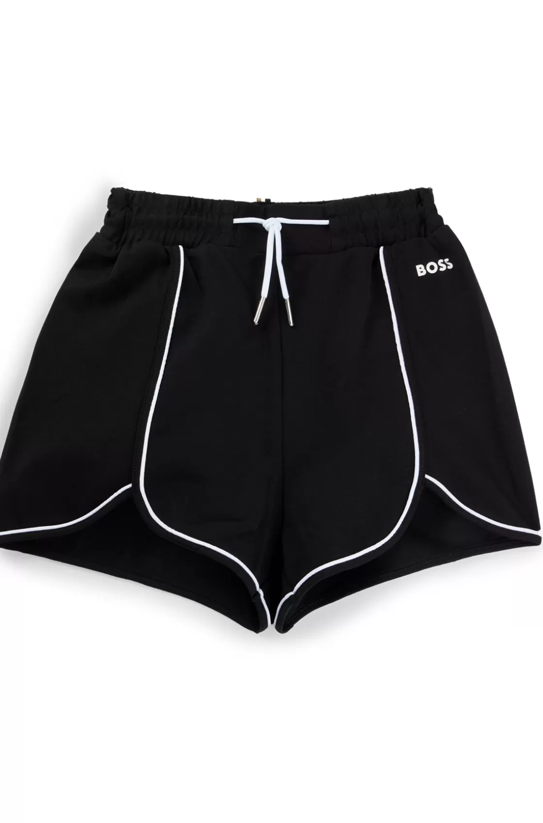 HUGO BOSS Kids' Shorts In Stretch Fabric With Piping And Logo Black Fashion