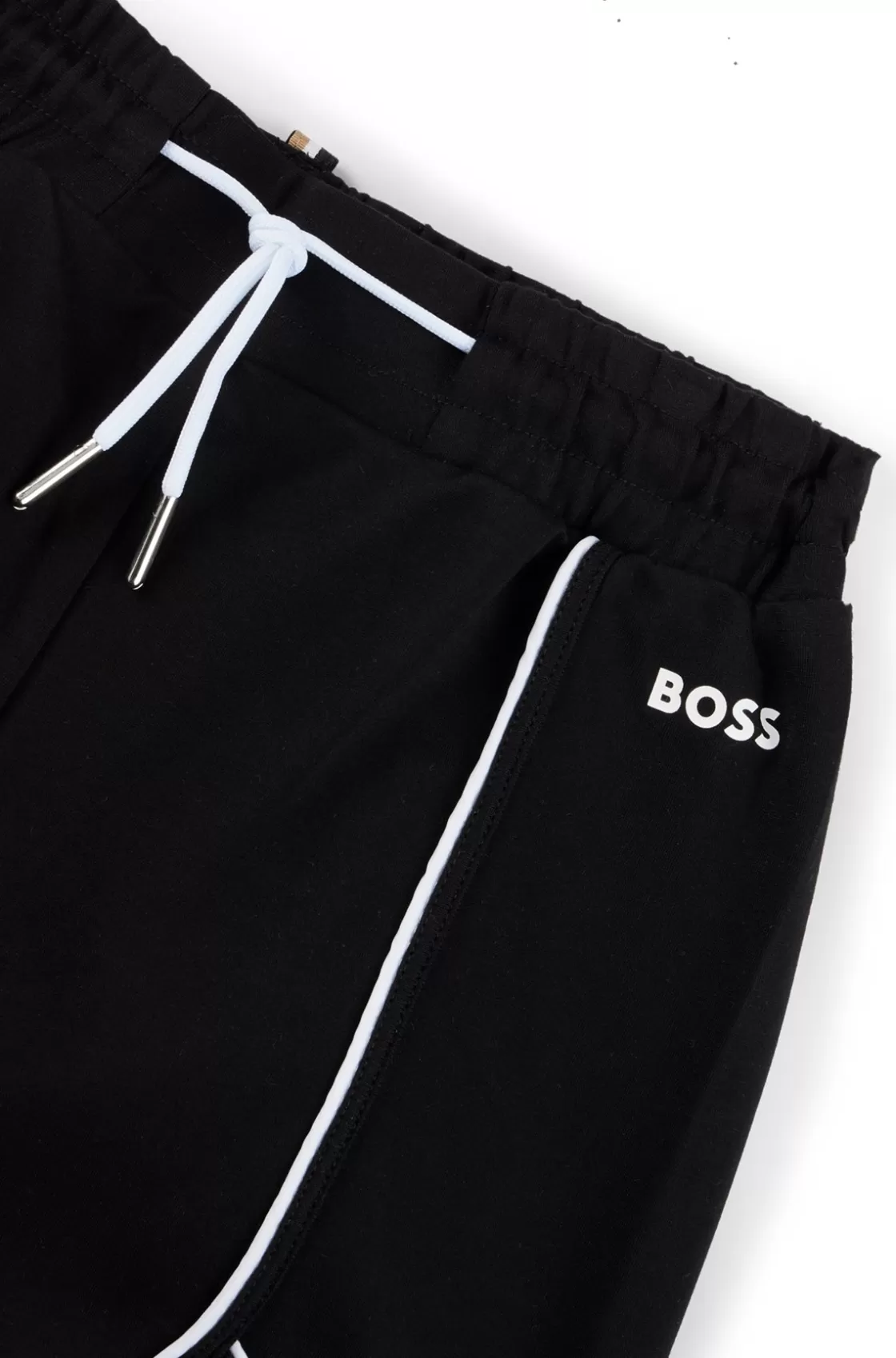 HUGO BOSS Kids' Shorts In Stretch Fabric With Piping And Logo Black Fashion