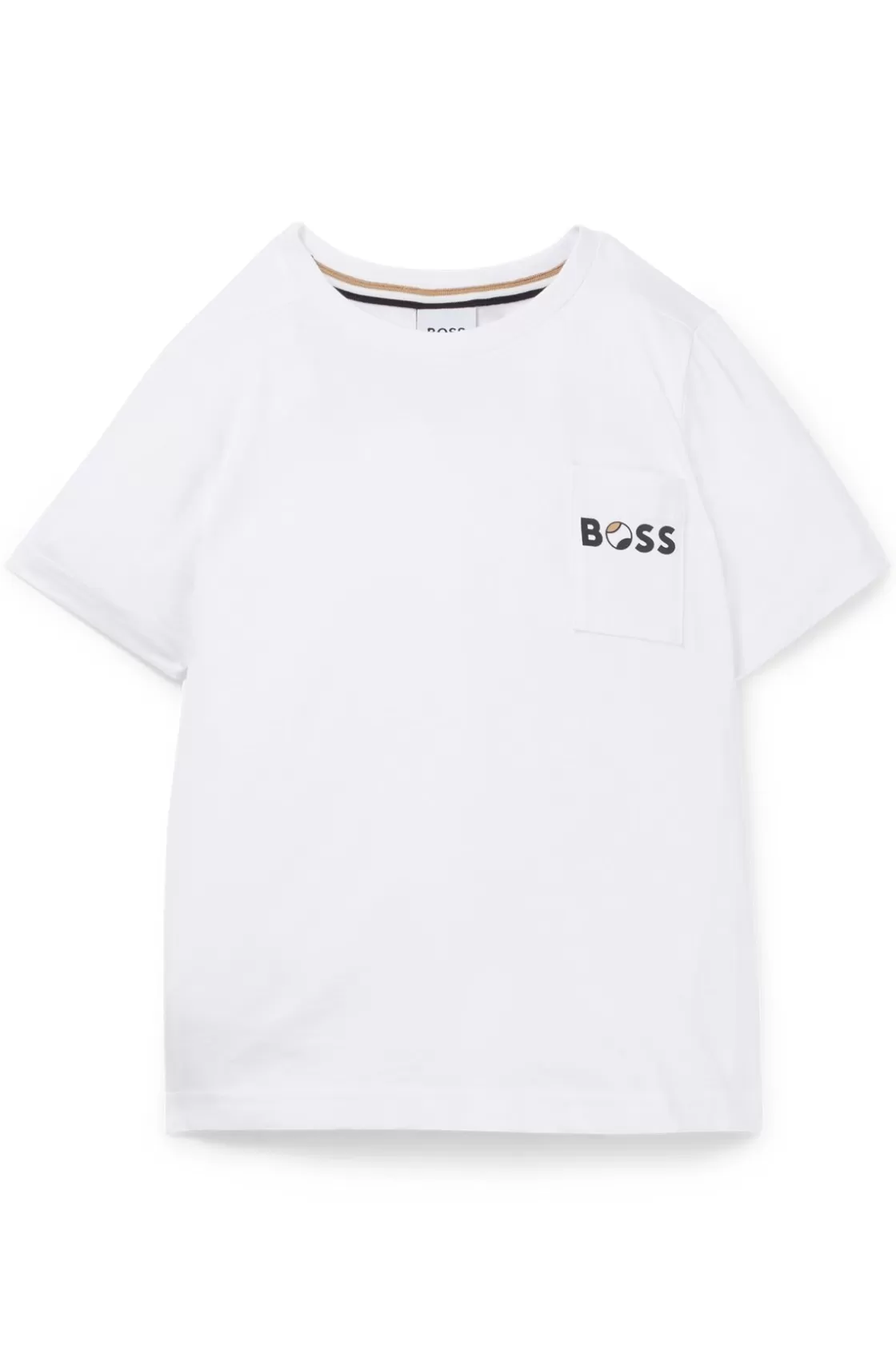 HUGO BOSS Kids' Slim-fit T-shirt In Cotton With Logo Print White Shop