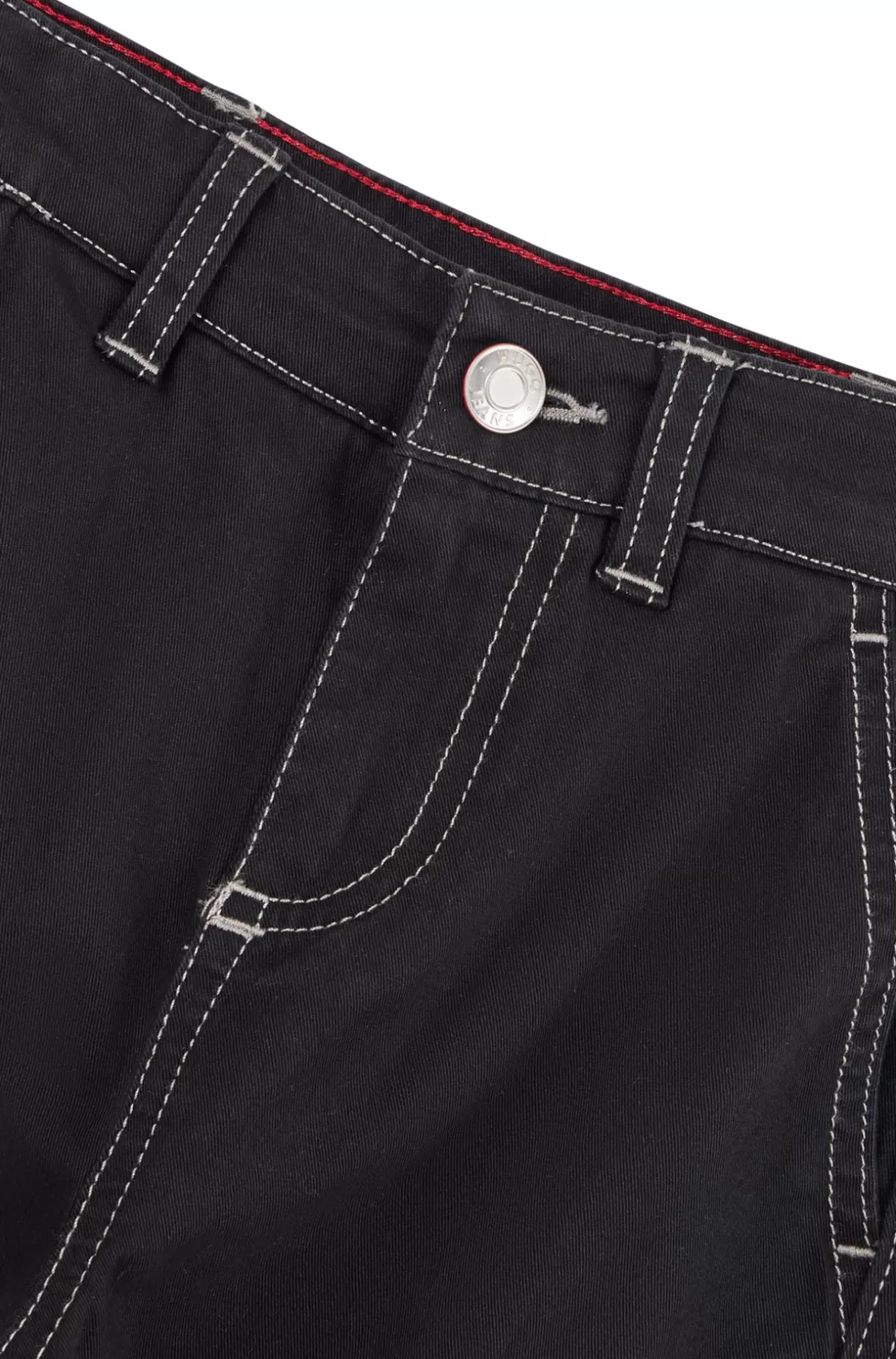 HUGO BOSS Kids' Stretch-cotton Cargo Trousers With Red Logo Label Black Cheap