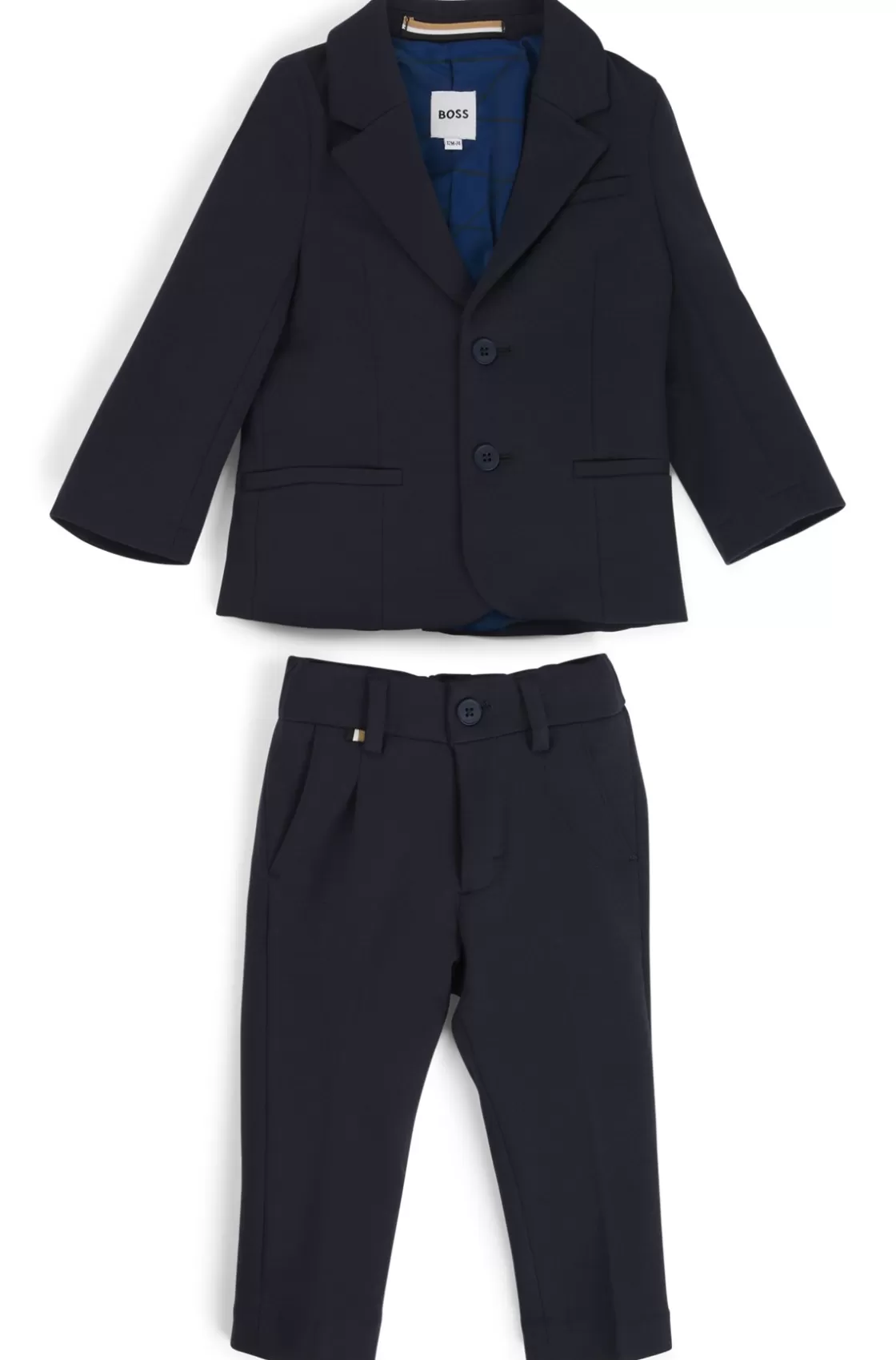 HUGO BOSS Kids' Suit In Stretch Fabric With Logo Details Dark Blue Outlet