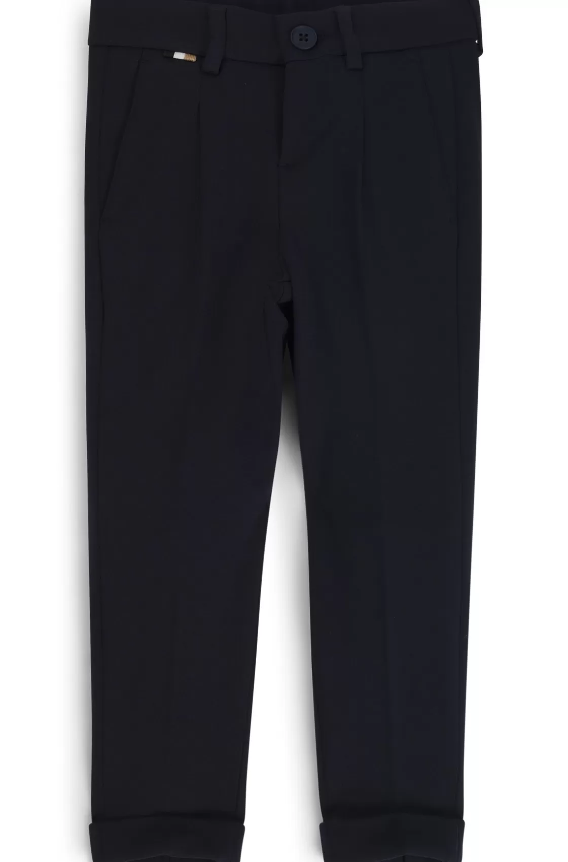 HUGO BOSS Kids' Suit Trousers In Stretch Fabric With Signature Detailing Dark Blue Discount